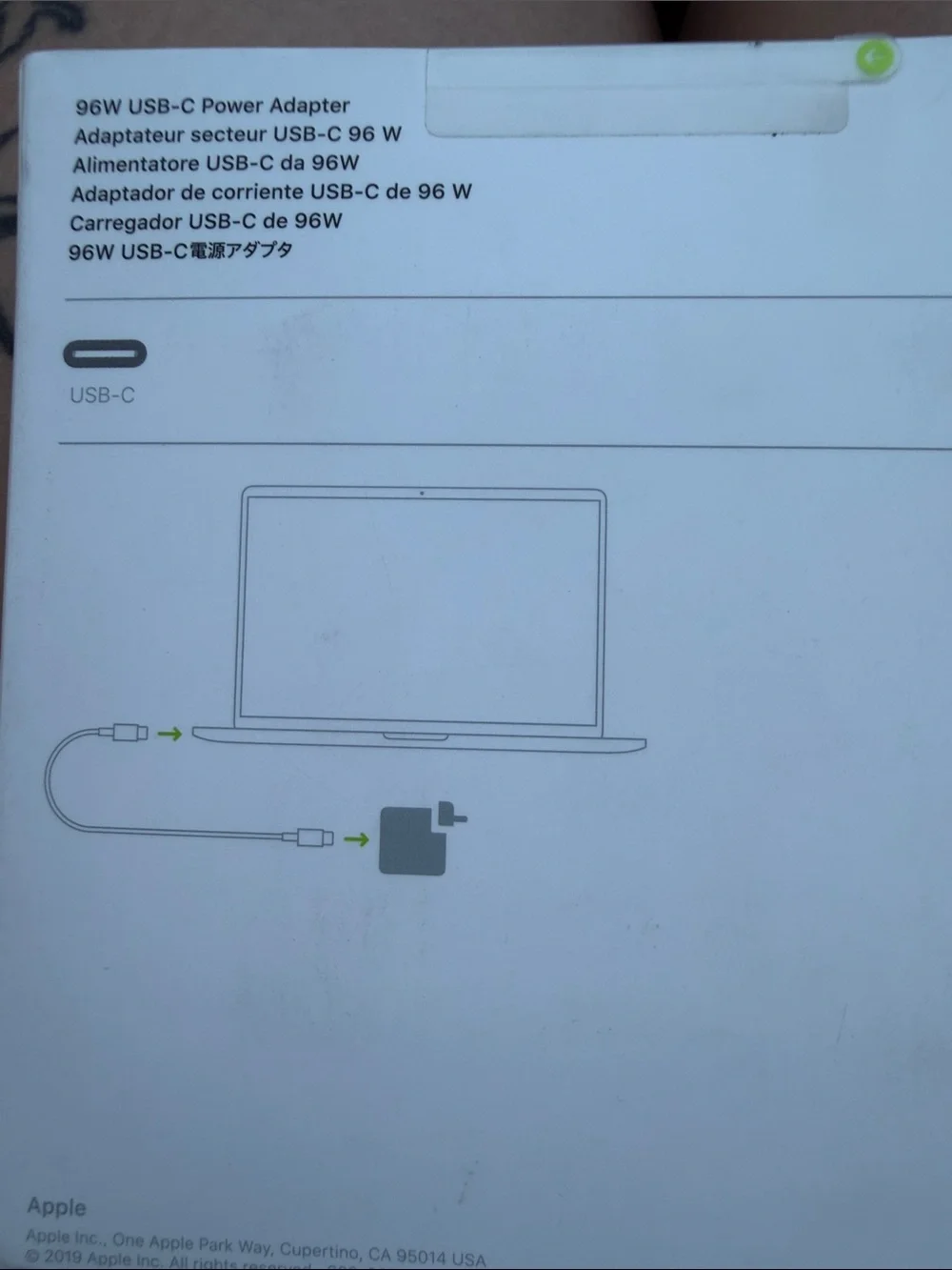 Apple 96W USB-C Power Adapter Charger - White